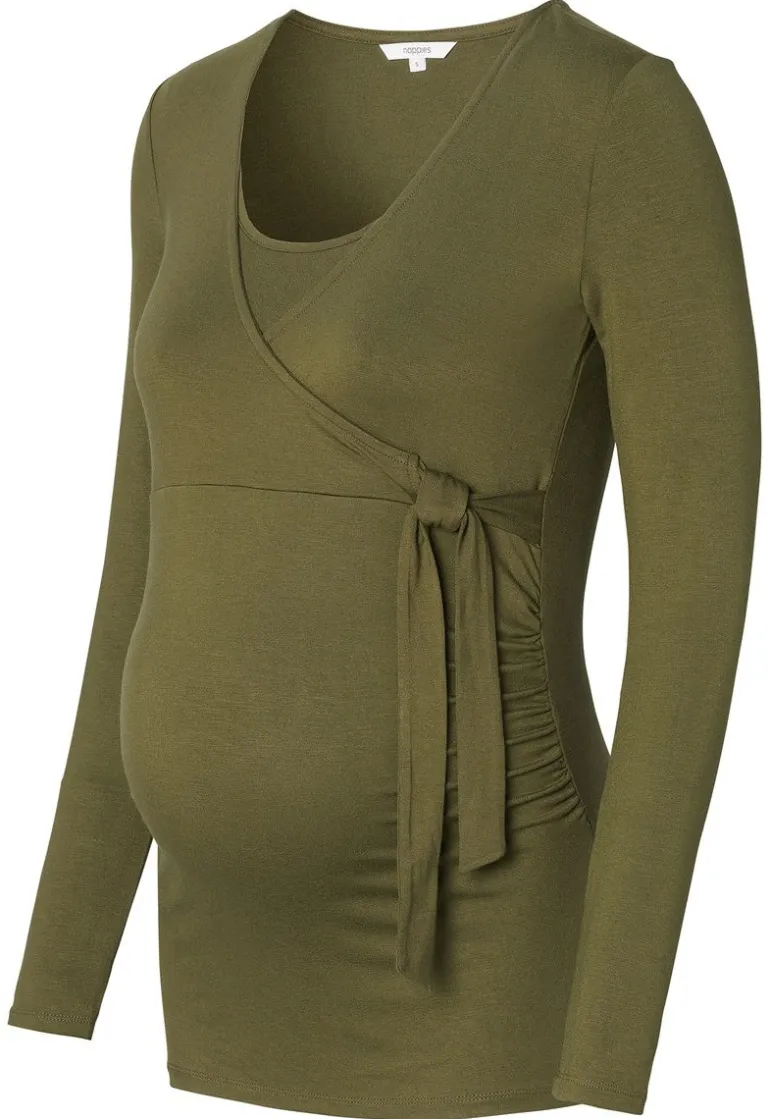 voedingsshirt_odellal__da_11.webp Noppies Shirts | Shirts<Voedingsshirt Odellal - dark olive