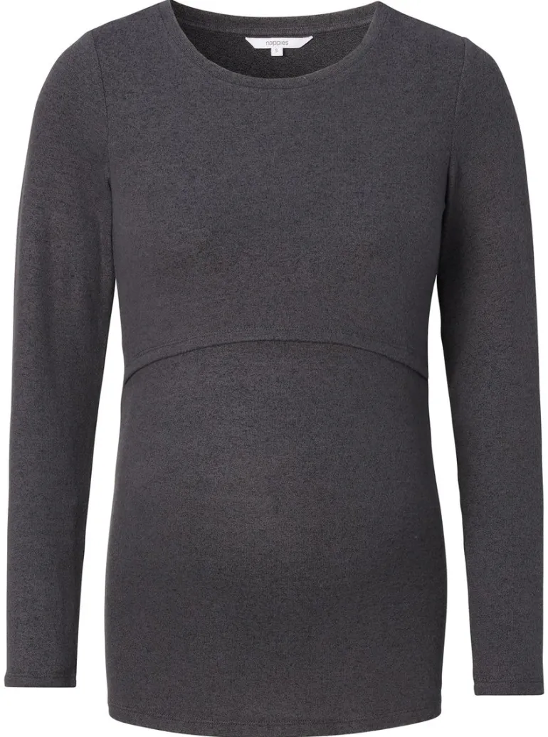 voedingsshirt_plano__grey_2.webp Noppies Shirts | Shirts<Voedingsshirt Plano - Grey Melange