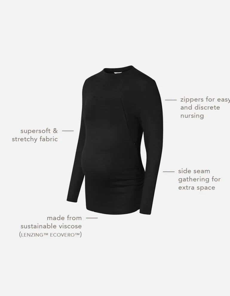 voedingsshirt_rosa__black_6.webp Noppies Shirts | Shirts<Voedingsshirt Rosa - Black