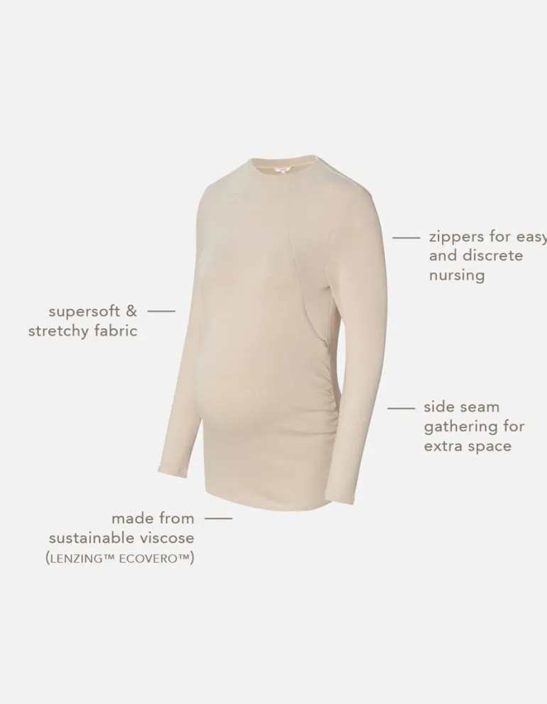 voedingsshirt_rosa__light_6.webp Noppies Shirts | Shirts<Voedingsshirt Rosa - Light Sand