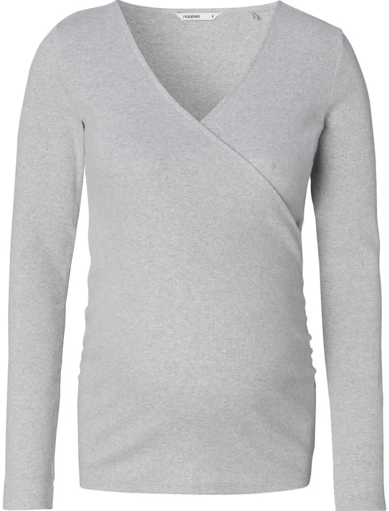 voedingsshirt_sara__grey__2.webp Noppies Shirts | Shirts<Voedingsshirt Sara - Grey Melange