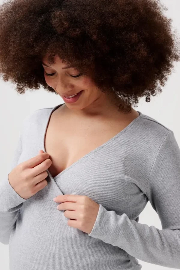 Noppies Shirts | Shirts<Voedingsshirt Sara - Grey Melange