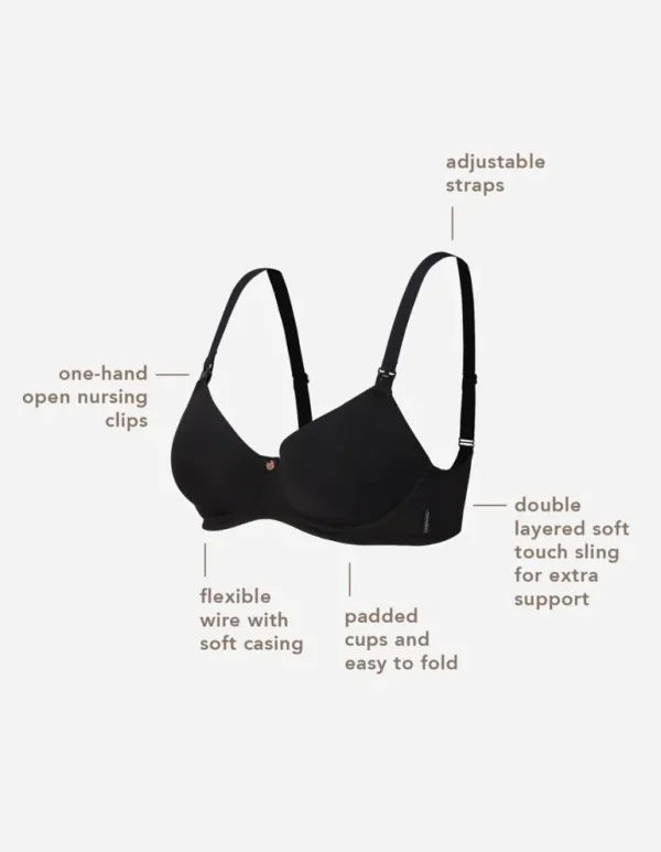 Noppies Bh's | Bh's<Voorgevormde Voedingsbh Cotton Melange - Black