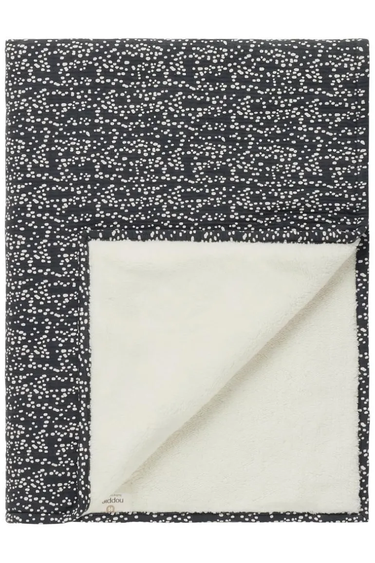 wieg_deken_teddy_fancy_do_4-2.webp Noppies Dekens | Babykamer<Wieg Deken Teddy Fancy Dot 75x100 Cm - Forged Iron